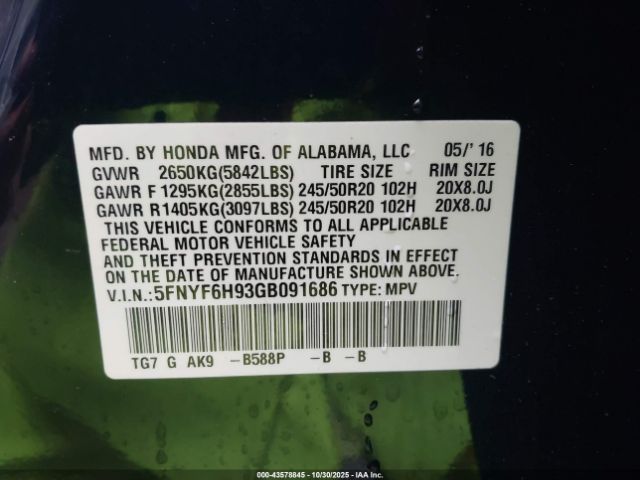 Honda Pilot Touring Image 7