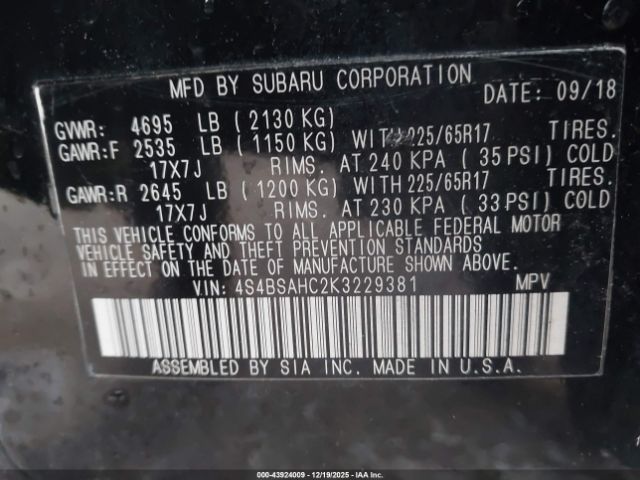 Subaru Outback 2.5i Premium Image 7
