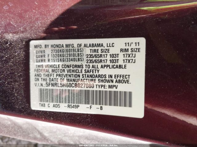 Honda Odyssey Ex-l Image 11