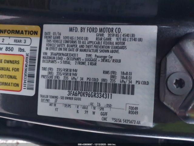 Ford Fusion Titanium Image 13