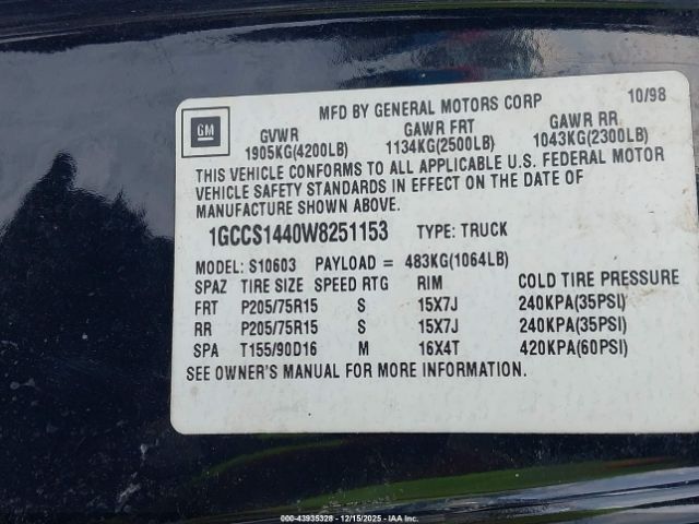 Chevrolet S-10 Ls Fleetside Image 7